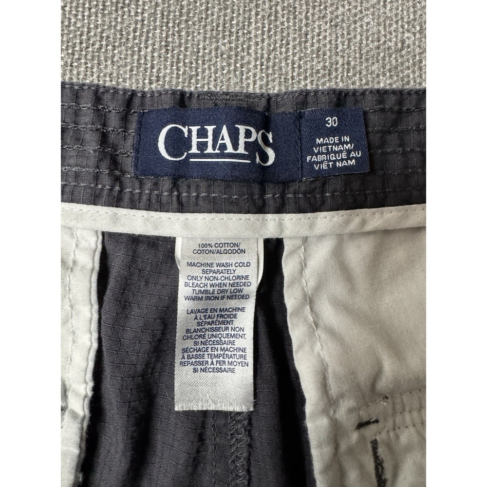 Chap's Men's Classic Gray Cargo Shorts Size 30 100% Cotton ,Outdoors, Hiking,USA - Picture 5 of 10